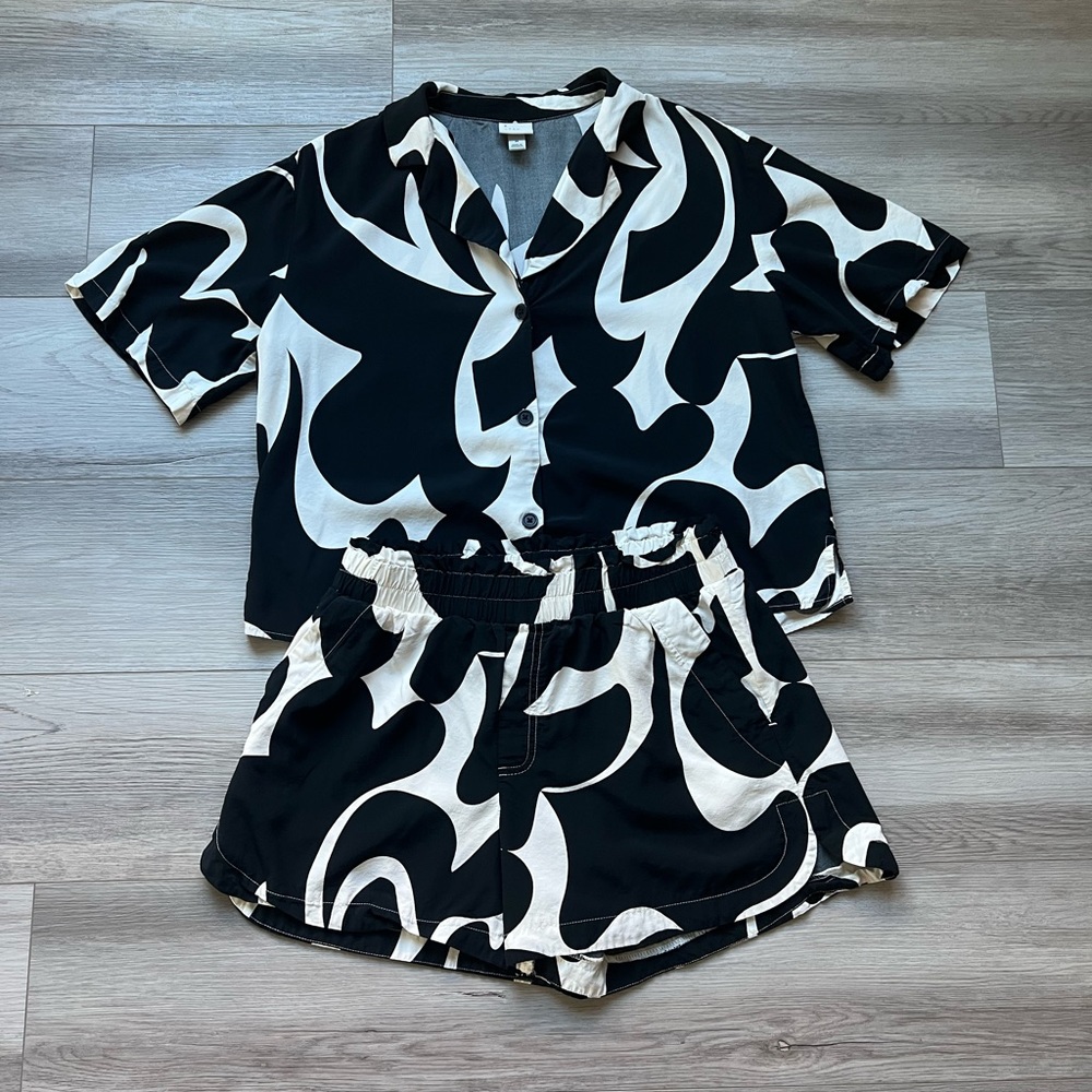 A New Day camp button up & shorts set
